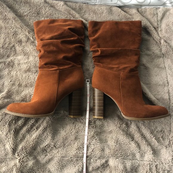 Chase & Chloe tan rust color block heel boots 7.5 - Picture 10 of 16